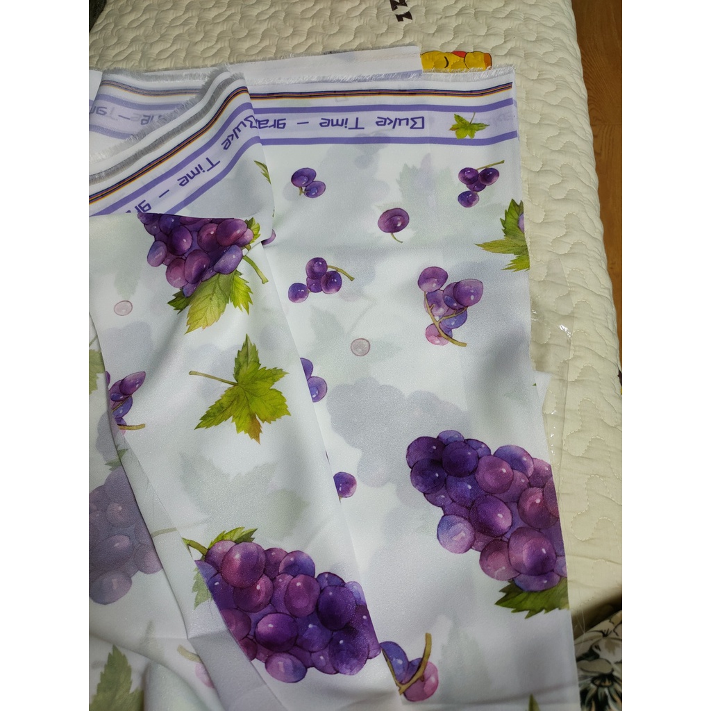 Vải print họa tiết cherry, gấu bông, dâu tây may váy lolita váy bèo công chúa ngọt ngào