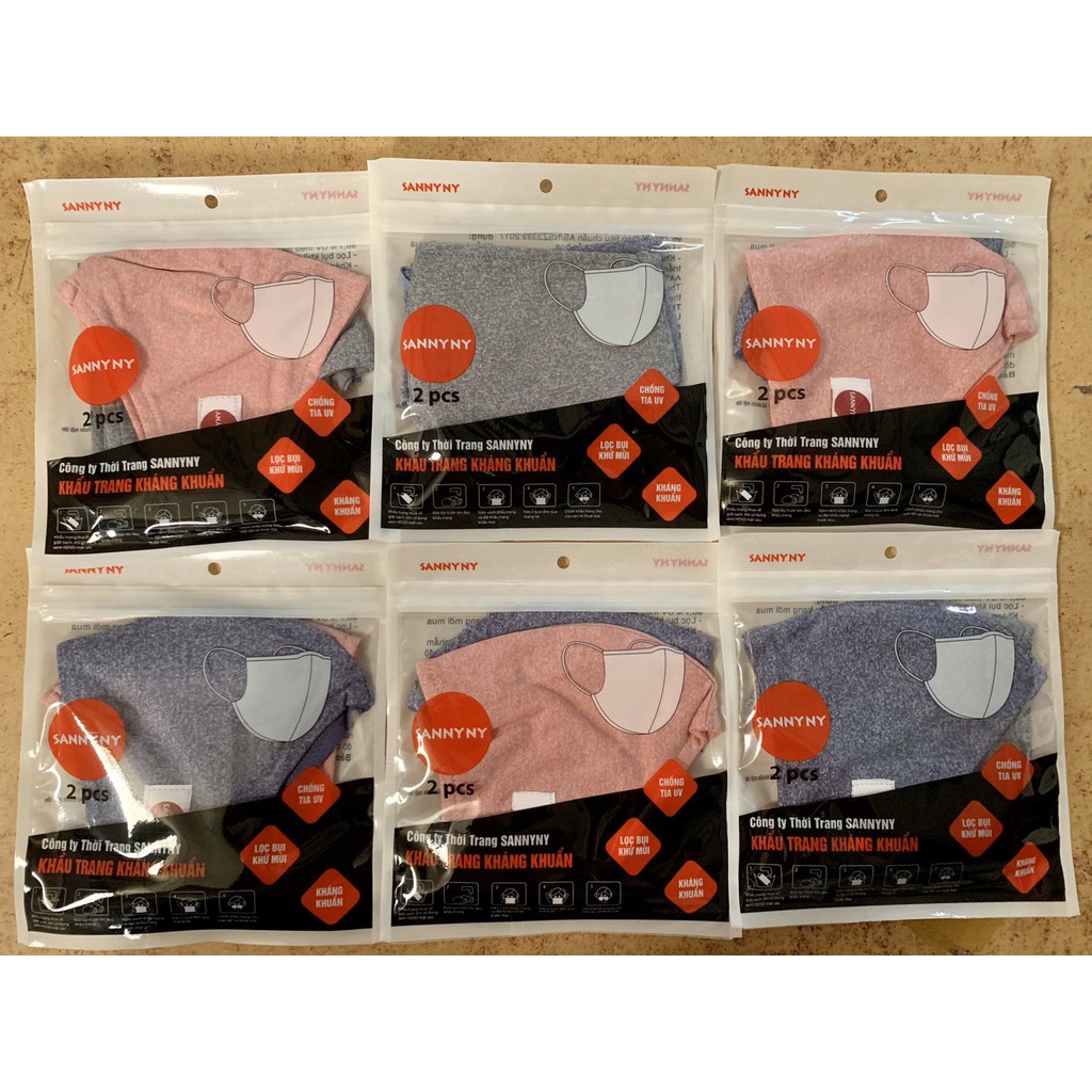 Khẩu Trang Vải Kháng Khuẩn - Thiết Kế 2 Lớp Vải Kháng Khuẩn - Lọc Bụi - Chống Nắng - Chống Tia UV 2 Lớp SANNYNY | BigBuy360 - bigbuy360.vn