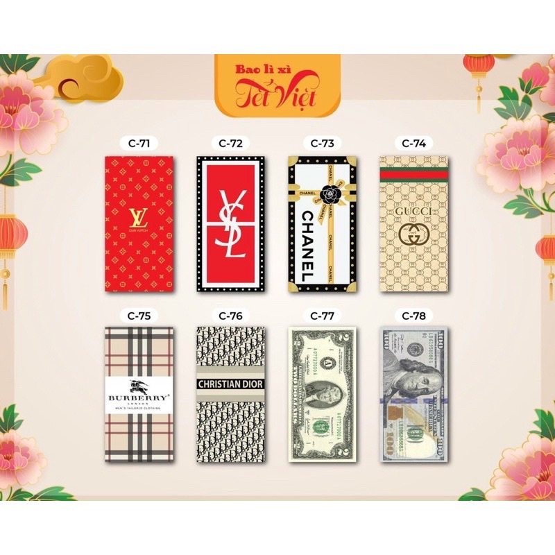 10 bao lì xì Tết trend thương hiệu bao lì xì