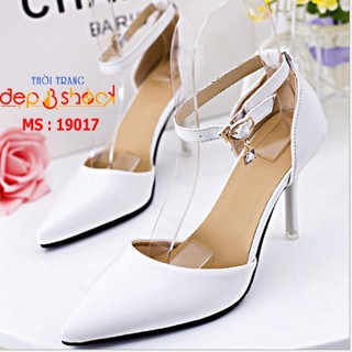 Giày size lớn size nhỏ- Giày cao gót công sở mũi nhọn cao 7p Thời trang big size size 33 đến 43 màu trắng - 19017