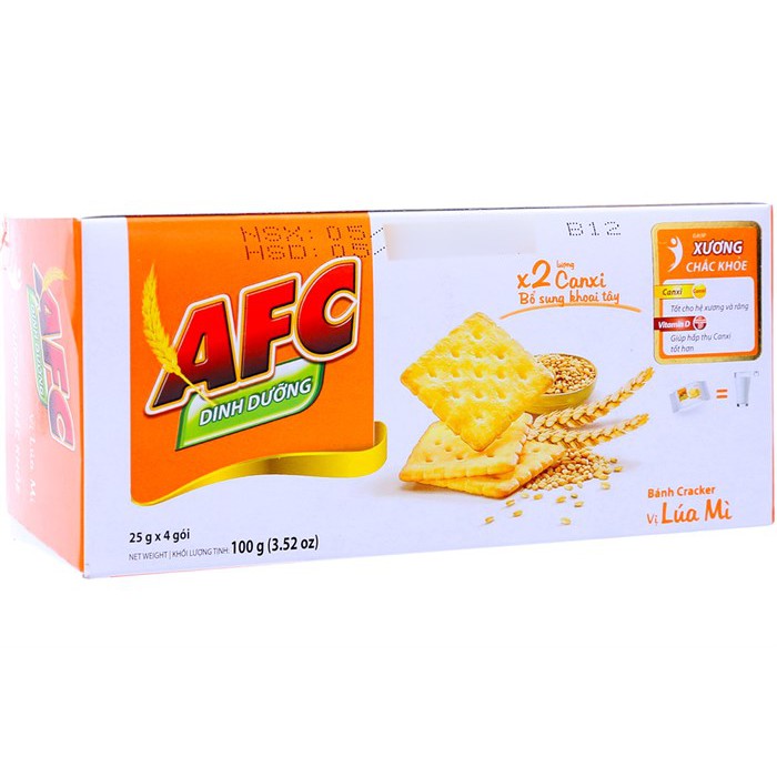 Combo 2 Hộp Bánh cracker AFC vị lúa mì 100g