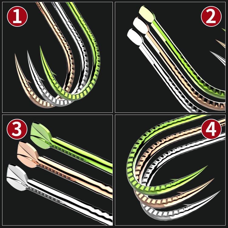 1 Vỉ 14 Lưỡi Câu Cá CJF Vẩy Rồng Có Ngạnh, Săn Hàng Cao Cấp
