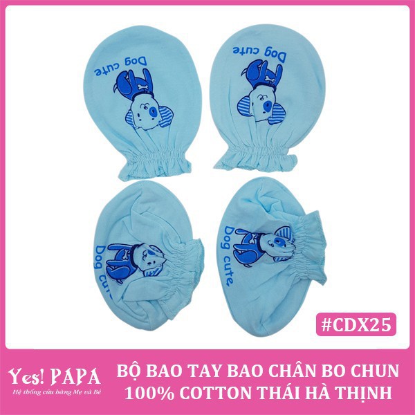 Bộ bao tay và bao chân bo chun sơ sinh Thái Hà Thịnh