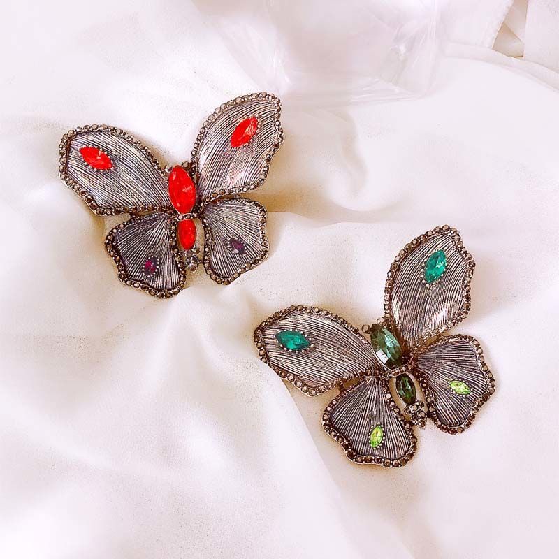 Ghim Cài Áo Hình Bướm Đính Đá Phong Cách Retro Thời Trang Cho Nữ