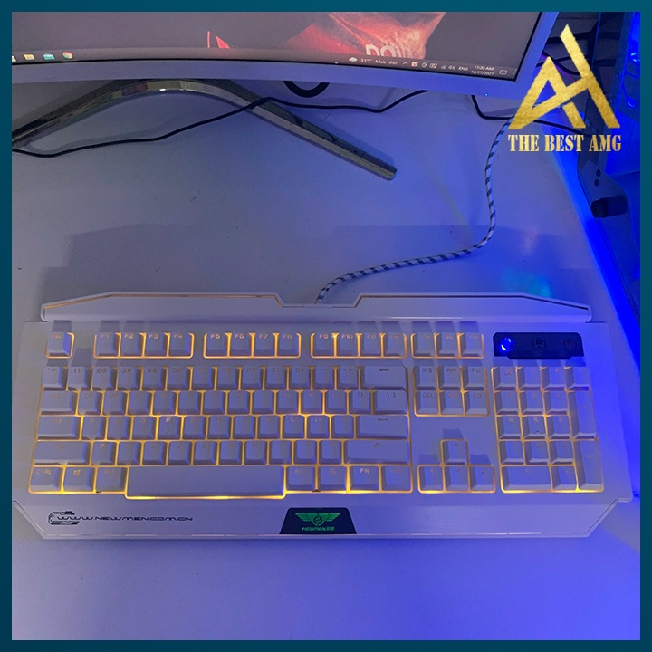 Bàn Phím Máy Tính Có Dây Gaming Giả Cơ Led Rgb Newmen GM100 Trắng Bàn Phím Laptop Keycap Xuyên Led Chơi Game