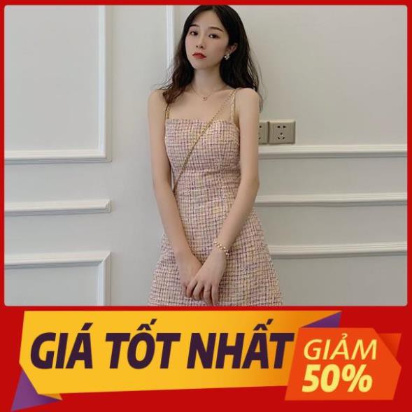 Đầm hai dây hè Cầu vồng chất dày đẹp chuẩn hình ẢNH THẬT CUỐI T46