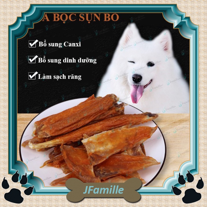 [HOT SALE SHOPEE]Xương Gặm Sạch Răng JFamille, Gà Cuộn Bò Giòn, Pet Snack Dinh Dưỡng. Gói 100gr - JF10