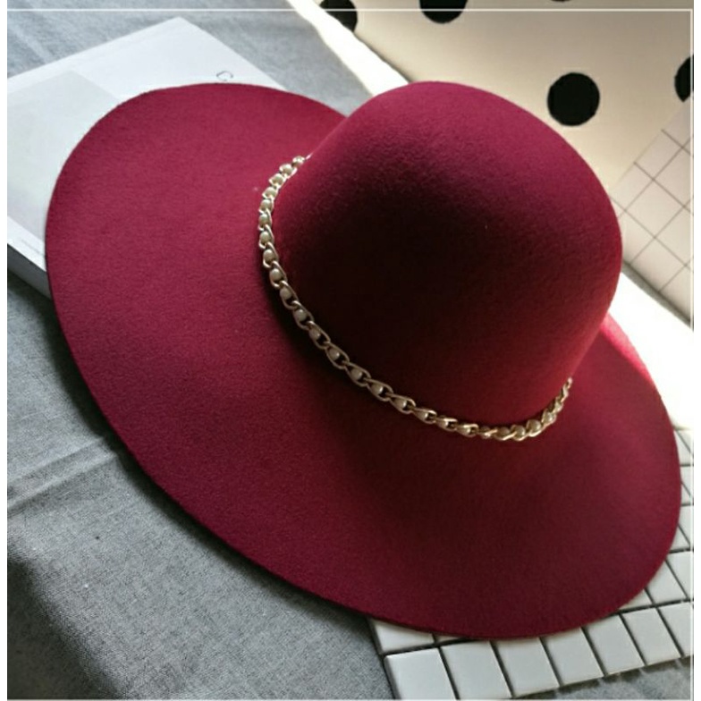 Mũ nón rộng vành nữ đẹp fedora nỉ đi biển dạo phố Lh 0917399527