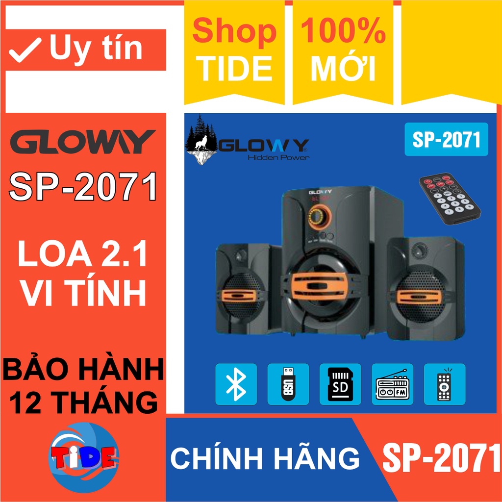 Loa vi tính GLowy 2.1 model: SP-2071 nghe nhạc phù hợp với gia đình và sinh viên dùng máy tính học tiếng anh