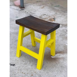 Đôn ghế gỗ thông 45cm chân vàng
