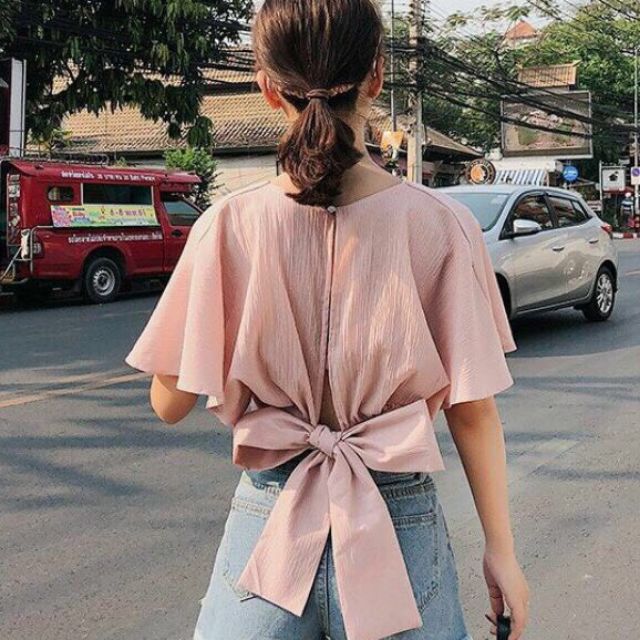 ÁO VOAN NƠ HỞ LƯNG CỰC XINH VỀ NHIỀU MÀU