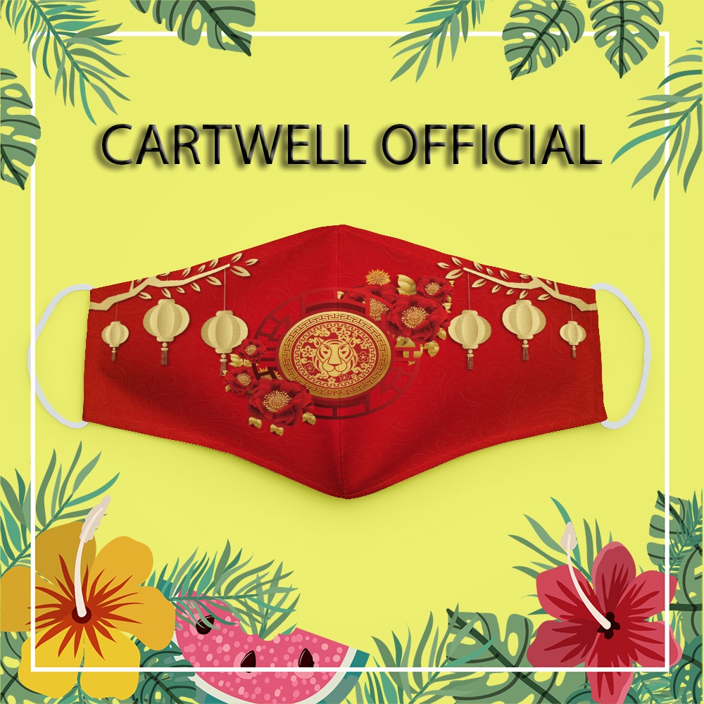 Khẩu trang chúc mừng năm mới 2022 nhâm dần tết happy new year cát tường tài lộc CARTWELL phòng dịch bệnh thoáng khí chất