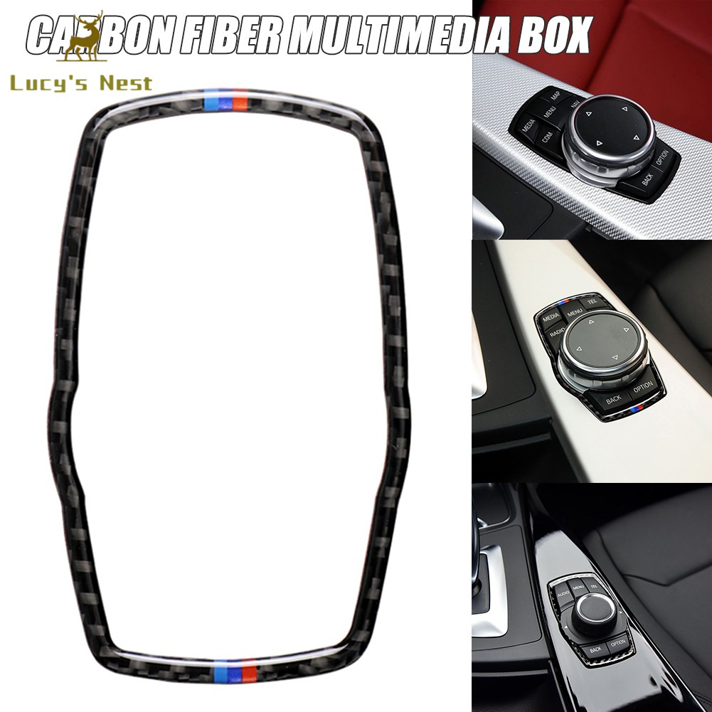 Khung Dán Nút Điều Khiển Xe Hơi Bmw F10 F20 F30 F34 F07 F25 F26 F15 F16 Bằng Sợi Carbon