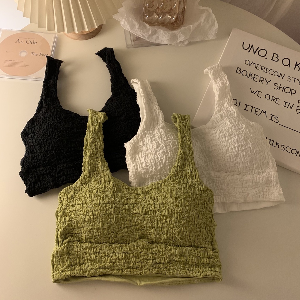 Áo Quấn Ngực Mỏng Ngắn Lưng Xếp Ly Có Thể Tháo Rời Quyến Rũ Mùa Thu