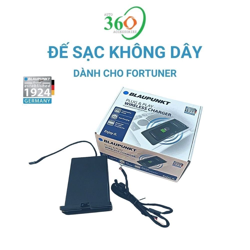 Đế sạc không dây Blaupunkt, dock sạc không cần tháo vỏ điện thoại dành riêng cho xe Fortuner