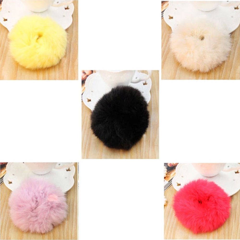 Set 2 Dây Cột Tóc Phối Lông Thú Cho Nữ