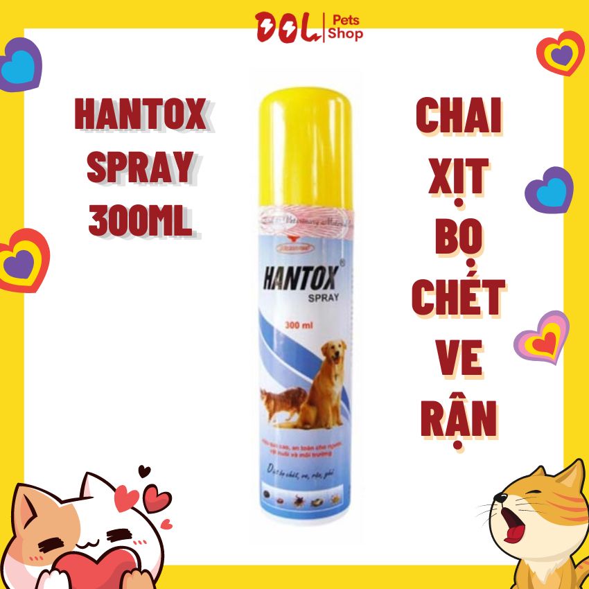 Chai Xịt Hantox Spray Diệt Ve Ghẻ, Bọ Chét - chai 300ml