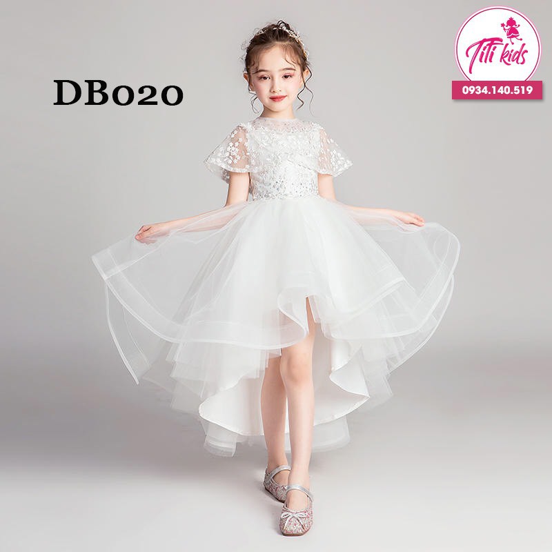 Đầm Công Chúa Bé Gái TiTiKids Trắng Đuôi DB020