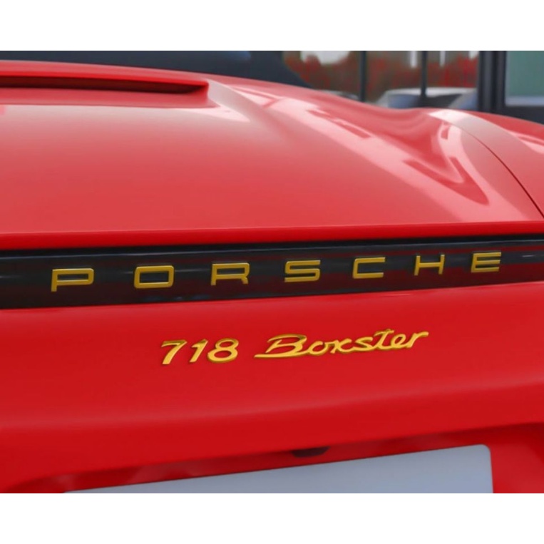 PORSCHE gold letter logo Carrera gts turbo macan Cayenne Cayman 718 Boxster 911 Panamera front and rear decals