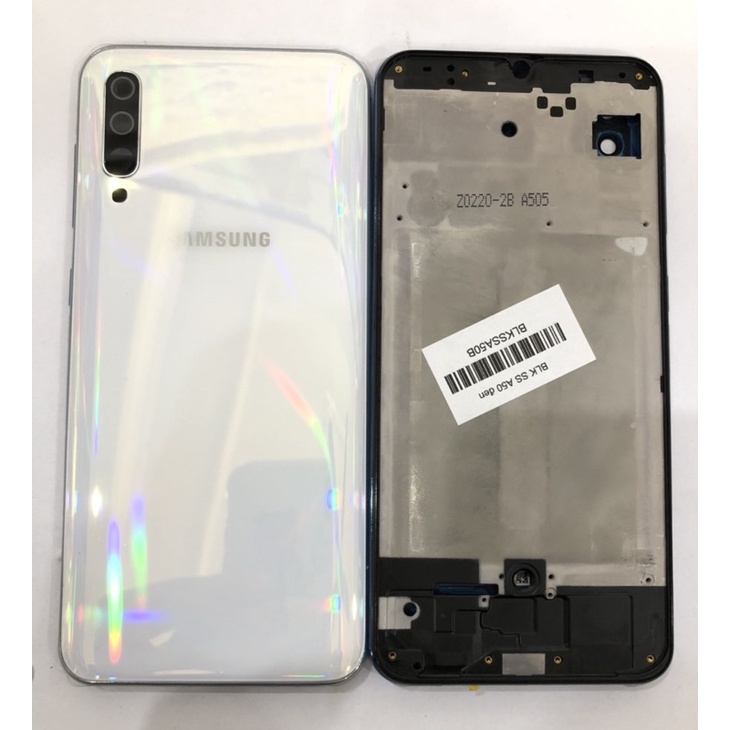 Bộ vỏ Samsung A50 (gồm khung xương, viền sườn, nắp lưng, kính cam, nút bấm) Đen, Trắng, Xanh