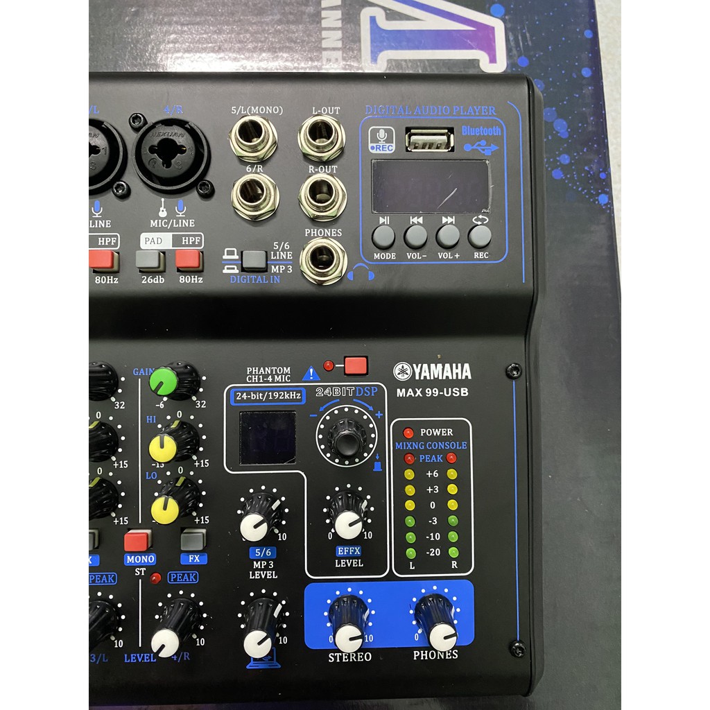 Mixer MAX99 USB YAMAHA . Tích Hợp Blutooth , Âm Thanh Stereo Cực Hay , Tích Hợp 16 Chế Độ Vang , Dễ Dàng Điều Chỉnh