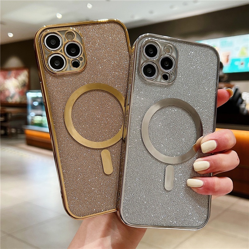 Ốp Điện Thoại Mềm Mạ Vàng/Bạc 6D Sang Trọng Cho Iphone 13 12 11 Pro MAX XR X XS MAX