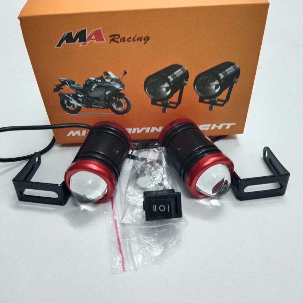 Đèn Trợ Sáng Mini Bi Cầu Mini Xe Máy Chính Hãng Loại 1 + Tặng công tắc đèn- HIỆU MA
