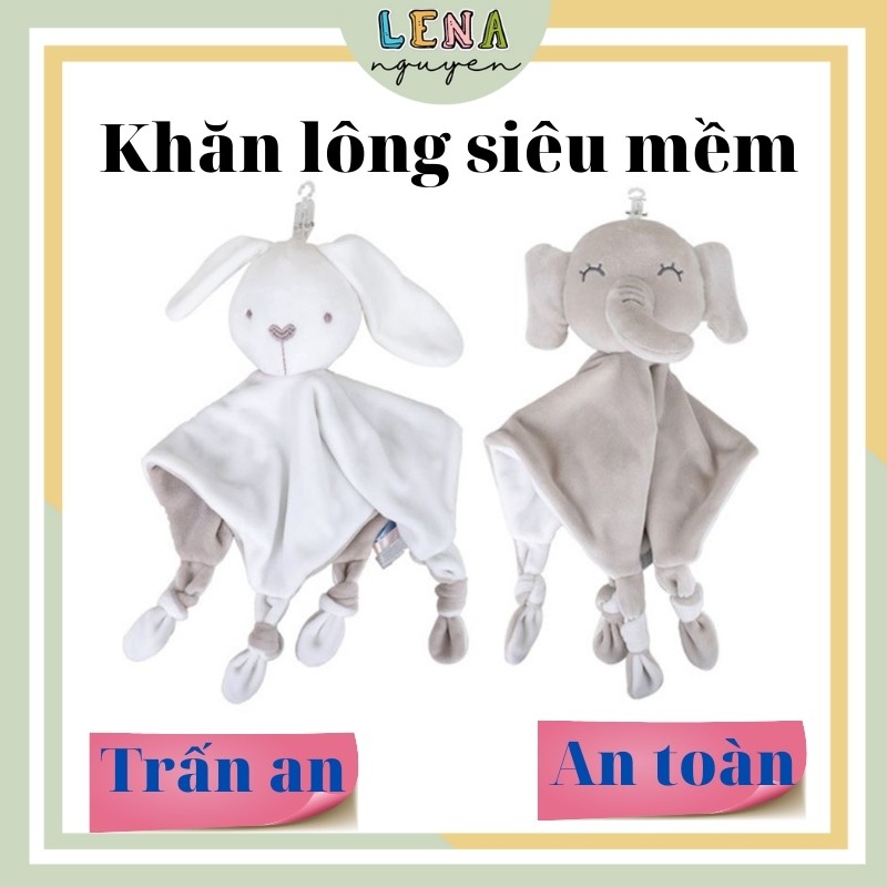 Khăn trấn an 💖FREESHIP💖 Gấu bông siêu mềm treo xe đẩy, treo cũi - Dou dou an toàn cho bé