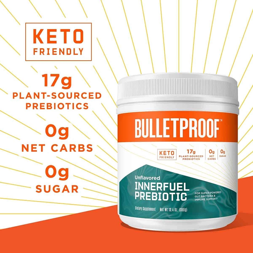 BỘT XƠ BỔ SUNG PREBIOTIC HỖ TRỢ TIÊU HÓA - MIỄN DỊCH Bulletproof Unflavored Innerfuel Prebiotic Fiber Powder, 380g