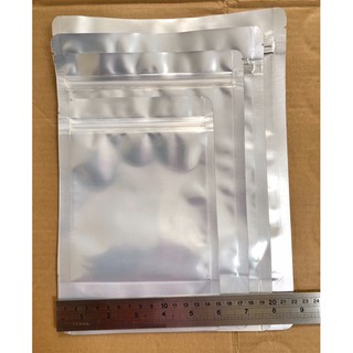 1kg túi zipper bạc 1 mặt đáy đứng