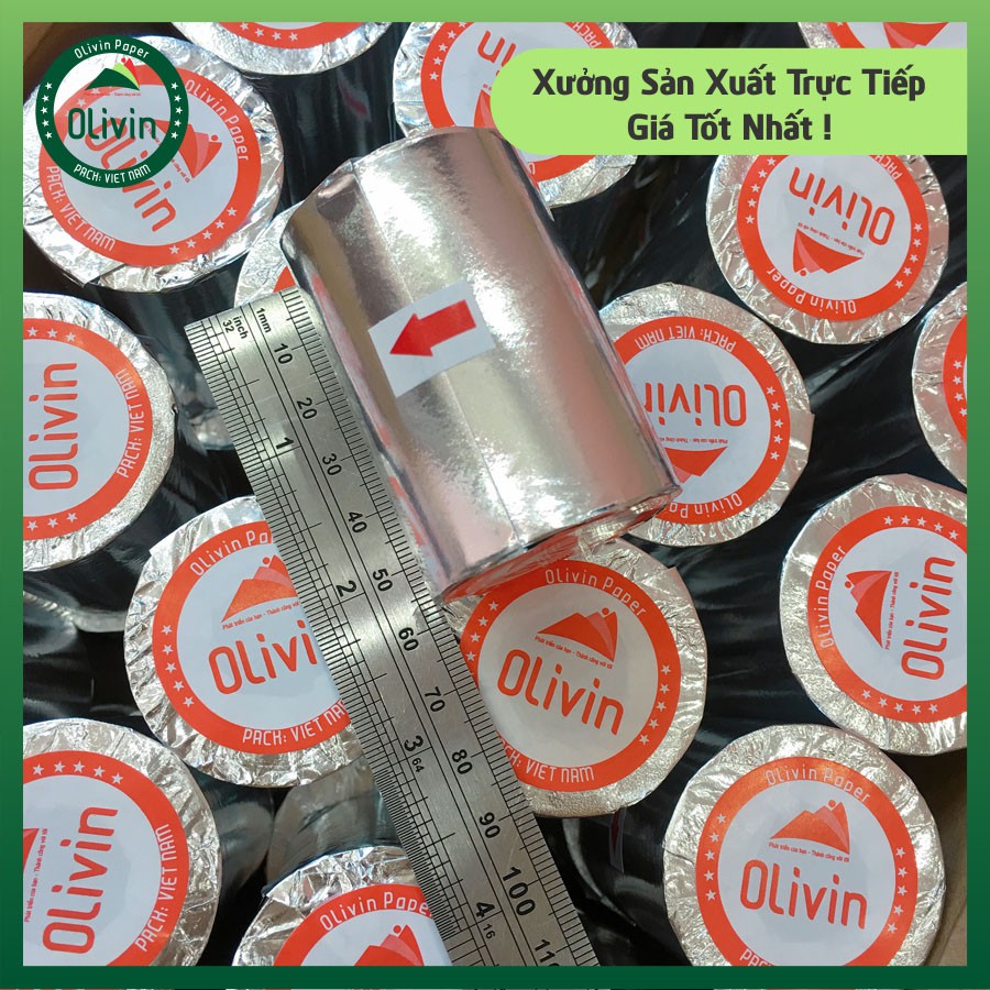 Giấy In Bill K57 - Giấy In Nhiệt K57 Cho Máy Cà Thẻ, Pos cầm tay Now Delivery/ Grab / Goviet 57x38 Olivin