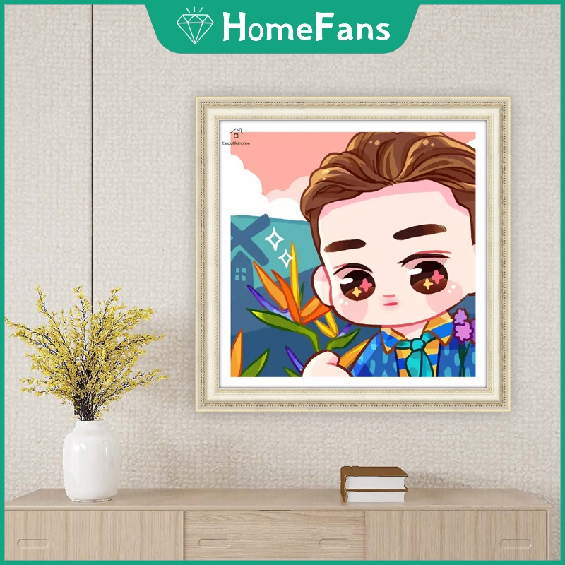 Bộ Tranh Đính Đá 5D Tự Làm Hình Nhóm Nhạc BTS 40x40cm Trang Trí Nhà Cửa