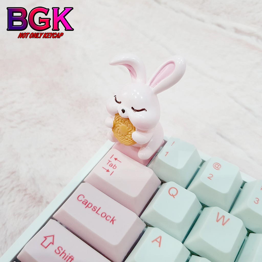 Keycap Lẻ Thỏ Ngọc Mặt Trăng Trung Thu cực đẹp và dễ thương ( keycap resin độc lạ )( Keycap Artisan )