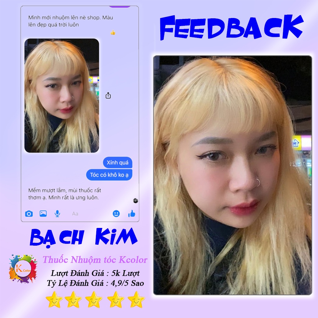 Thuốc nhuộm tóc Bạch Kim sử dụng tại nhà nhiều thảo dược giá rẻ Kcolor