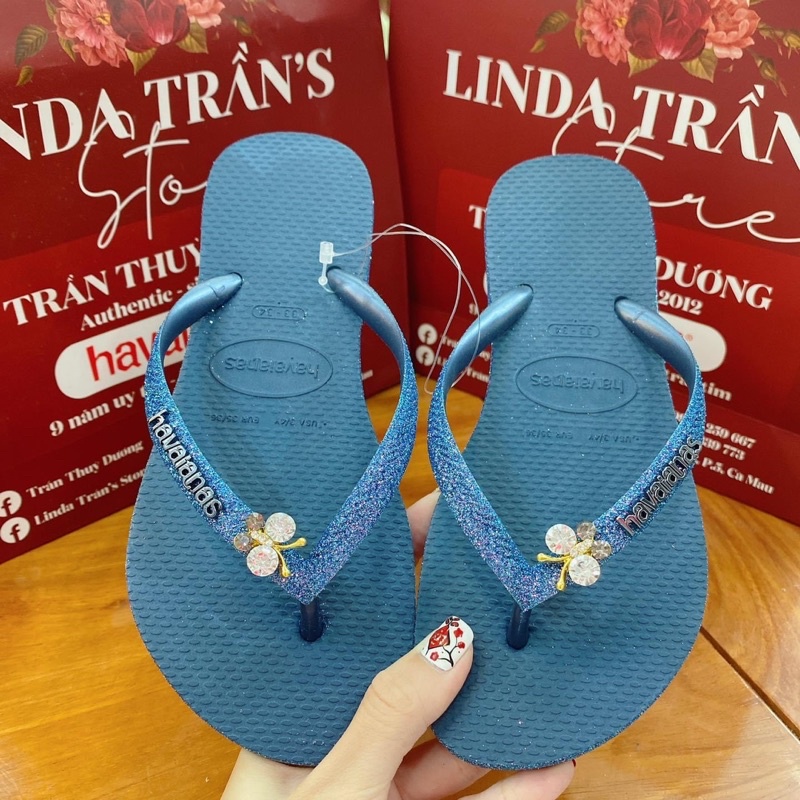 HVN-kim tuyến viền xanh tím mix charm nhí trắng