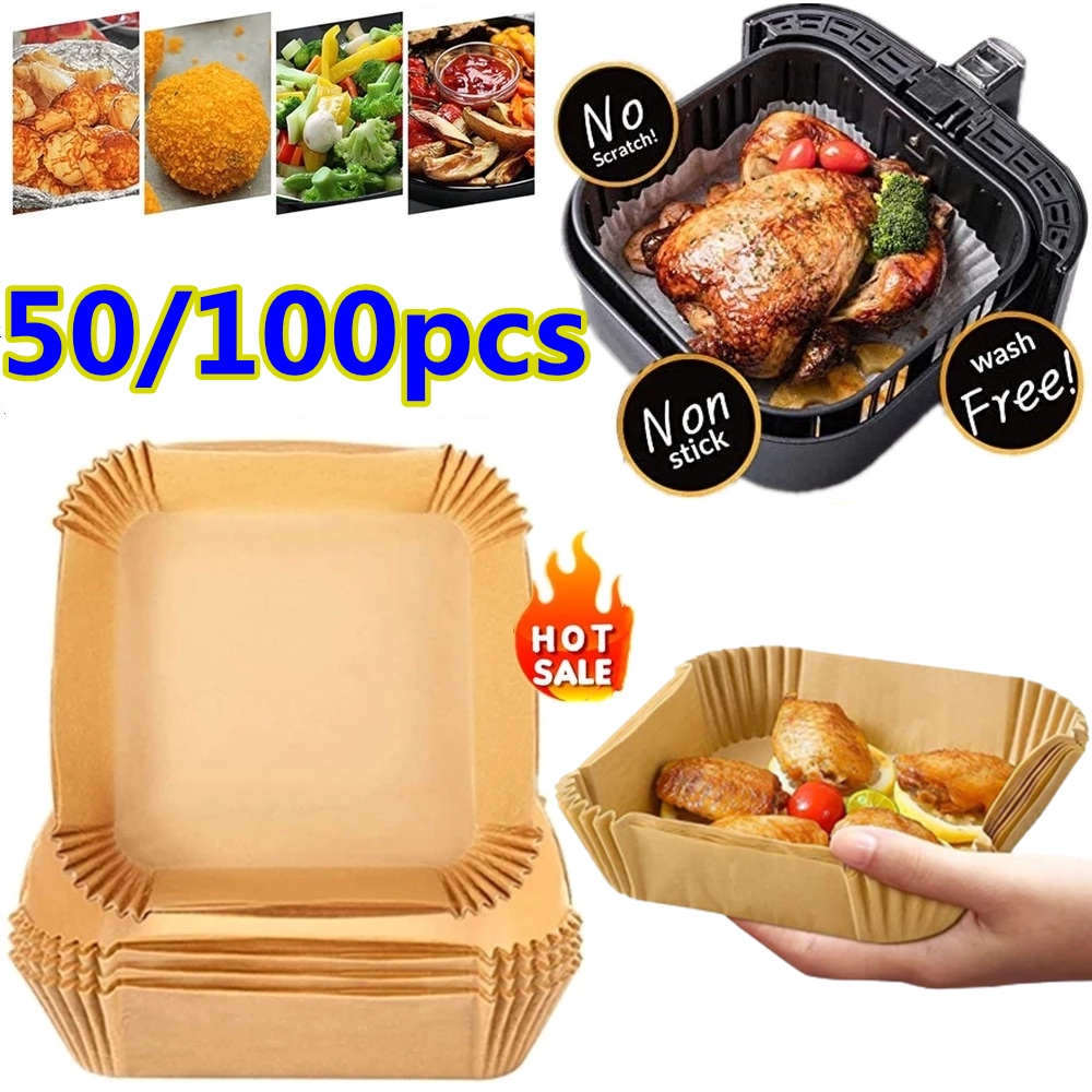 Set 50/100 Miếng Lót Chống Dính Hấp Thụ Dầu Dùng Một Lần Cho Nồi Hấp
