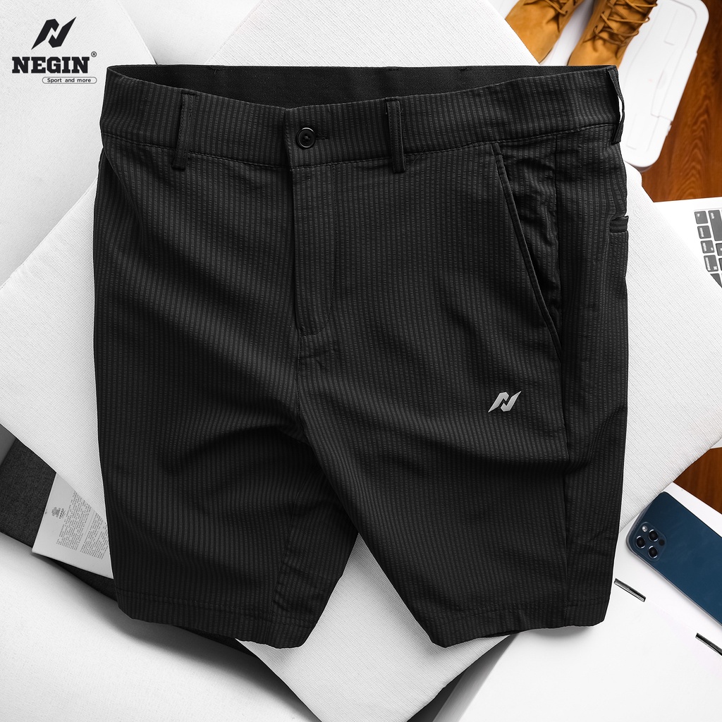 Quần Short Nam Thể Thao Short Golf 0065 Thoải Mái Giữ Phom, Thiết Kế Cạp Cúc Trẻ Trung Thương Hiệu NEGIN