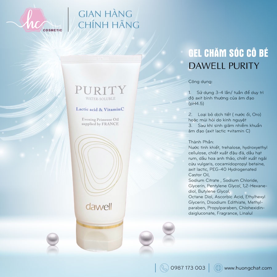 Gel chăm sóc cô bé Dawell Purity 210ml