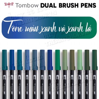 Bút Tombow Dual Brush Pen tone xanh