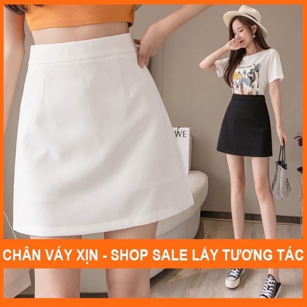 Chân váy công sở dáng chữ A lưng cao, chất cotton lạnh dày dăn, mịn mát, co giãn, không nhăn | BigBuy360 - bigbuy360.vn