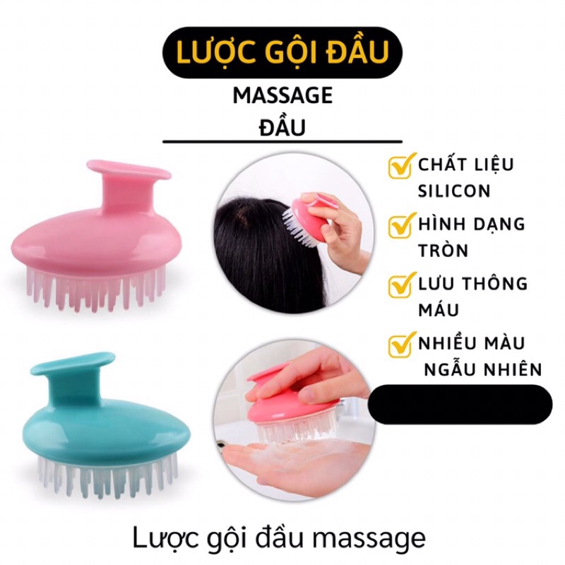 [ Tóc tiên relax ] Lược gội đầu massage thư giãn gai tròn thông minh