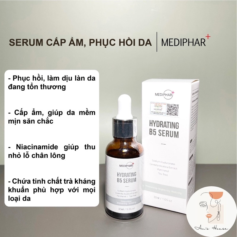 ✅(CHÍNH HÃNG) Serum Dưỡng B5 Mediphar Cấp Ẩm, Phục Hồi Trắng Sáng Da 30ml