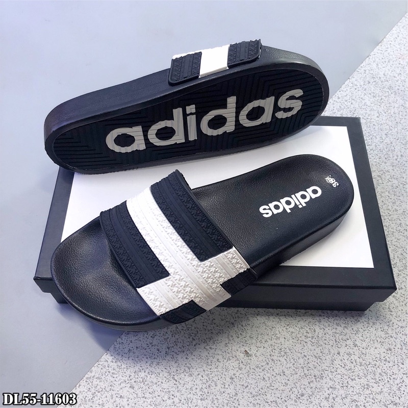 Dép Nam Cao Cấp Adidas full box - Dép Adidas Đế Trắng - Dép Quai Ngang Adidas Có Hộp Tặng Kèm