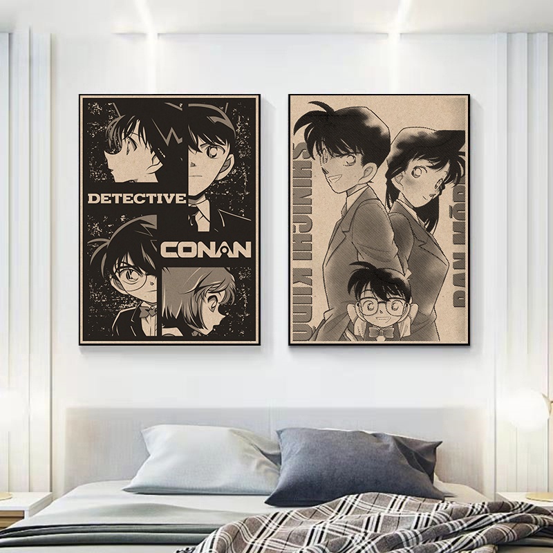 Poster Giấy In Hình Thám Tử Conan Cổ Điển Chất Lượng Cao Trang Trí Nội Thất Quán Cà Phê / Bar MS: 301