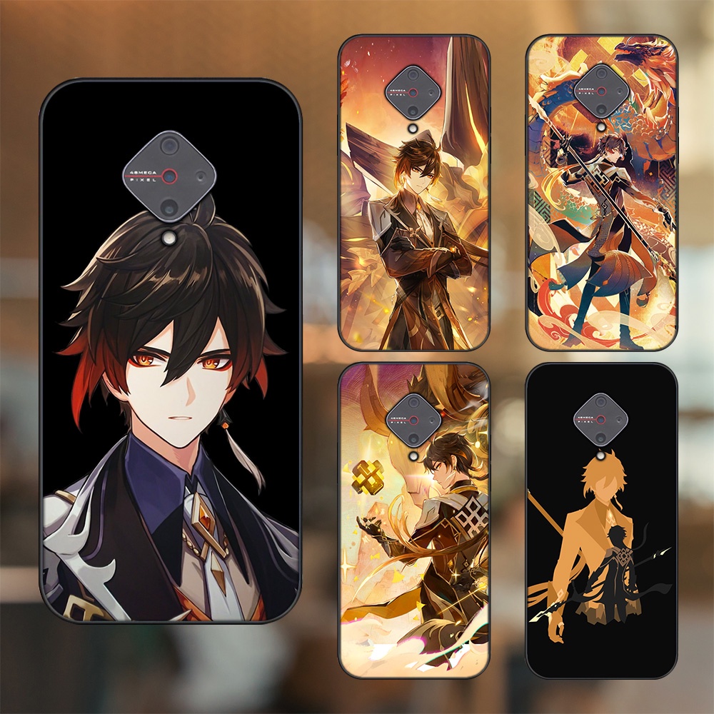 Ốp lưng Vivo S1 Pro viền đen in hình Zhongli Genshin Impact