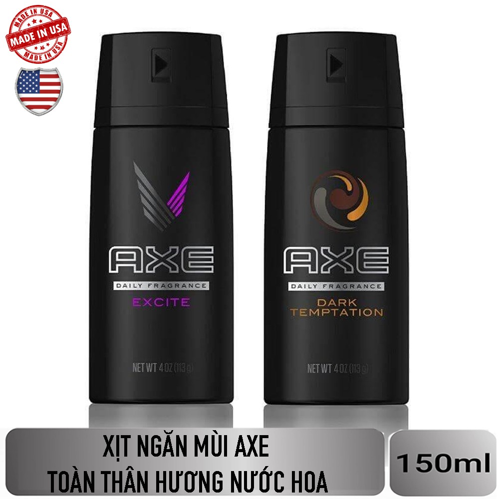 Combo 2 chai Xịt khử mùi nam AXE nhập khẩu từ Mỹ 150ml/chai
