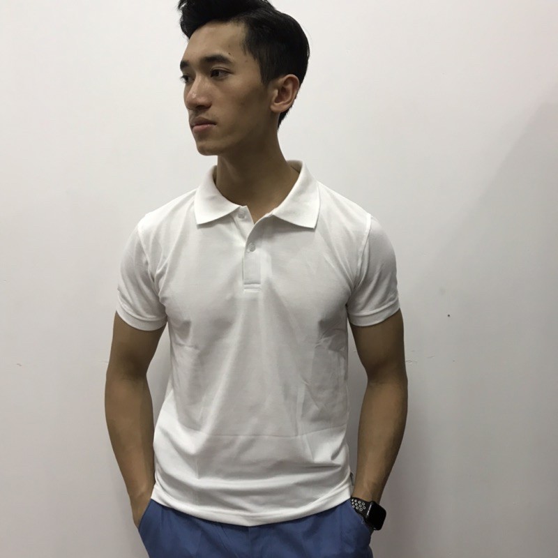 Áo polo nam nữ trắng trơn basic cổ bẻ cotton cá sấu trẻ trung sang trọng | BigBuy360 - bigbuy360.vn