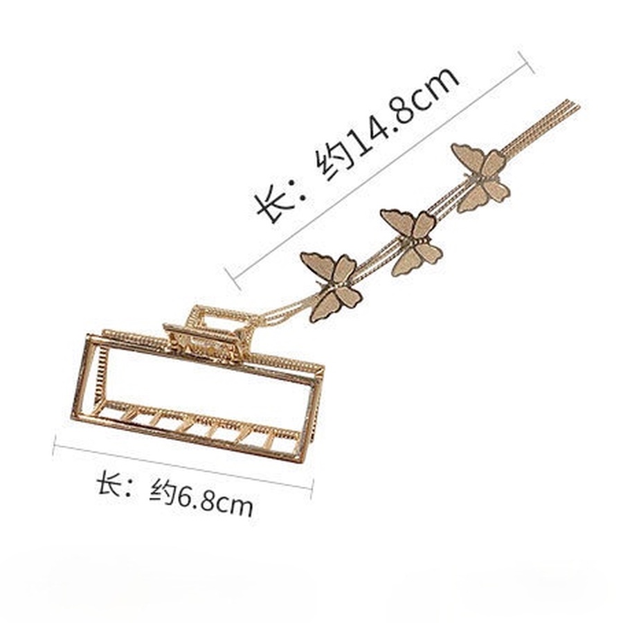 Kẹp tóc kim loại phối dây xích phong cách Hàn Quốc cổ điển cho nữ