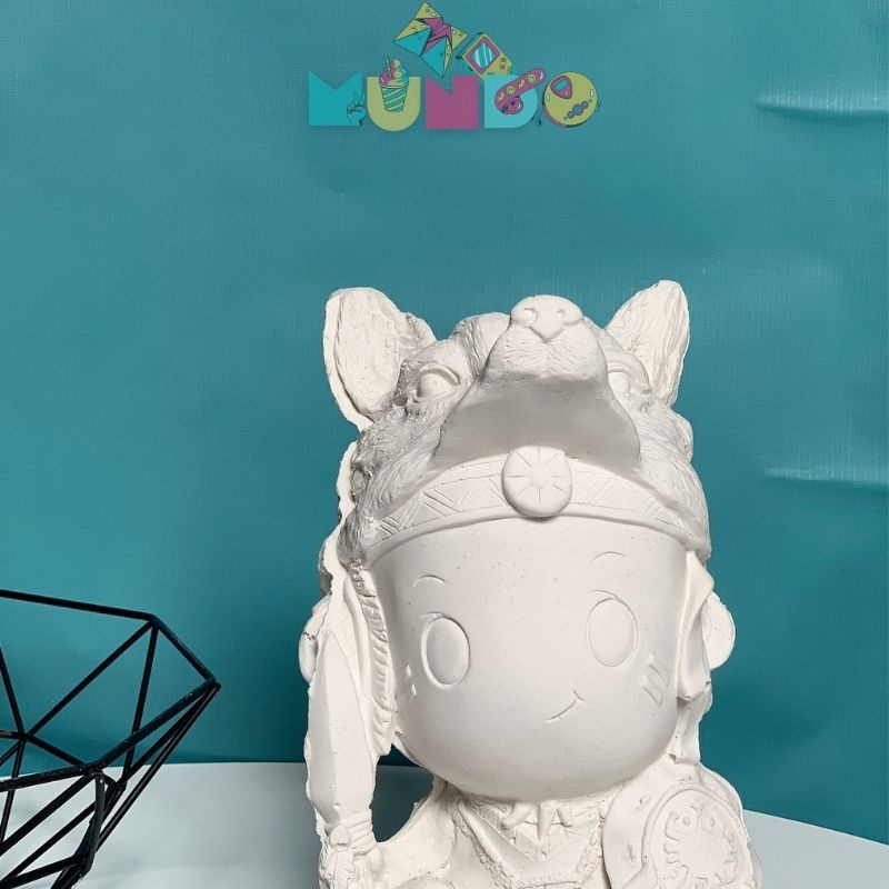 Tượng tô màu cao cấp MẪU HIẾM SIZE XXL CẬU BÉ NGƯỜI SÓI, tượng thạch cao MUNDO