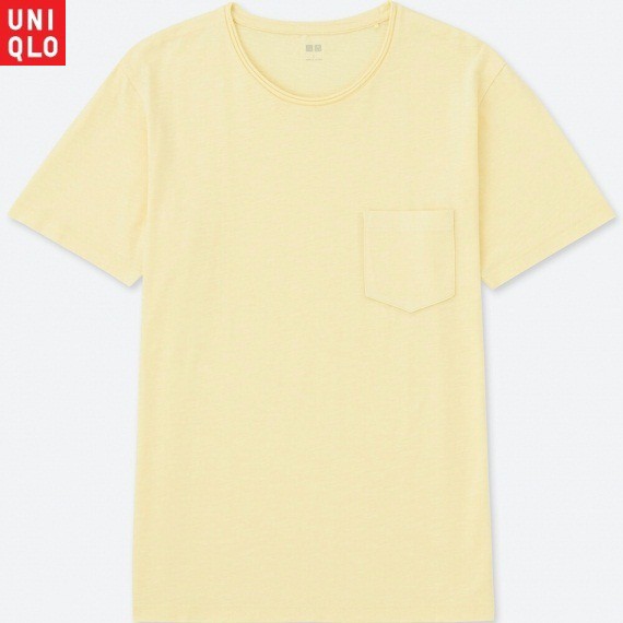 Áo thun nam Uniqlo 100% Supima cotton - cổ tròn có túi  (LIGHT18)